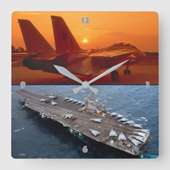 RELÓGIO QUADRADO F-14 TOMCAT (Frente)