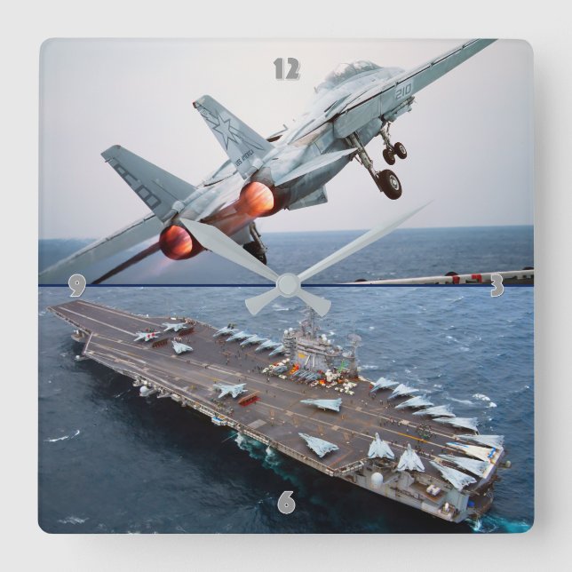 RELÓGIO QUADRADO F-14 TOMCAT (Frente)