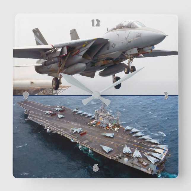 RELÓGIO QUADRADO F-14 TOMCAT (Frente)
