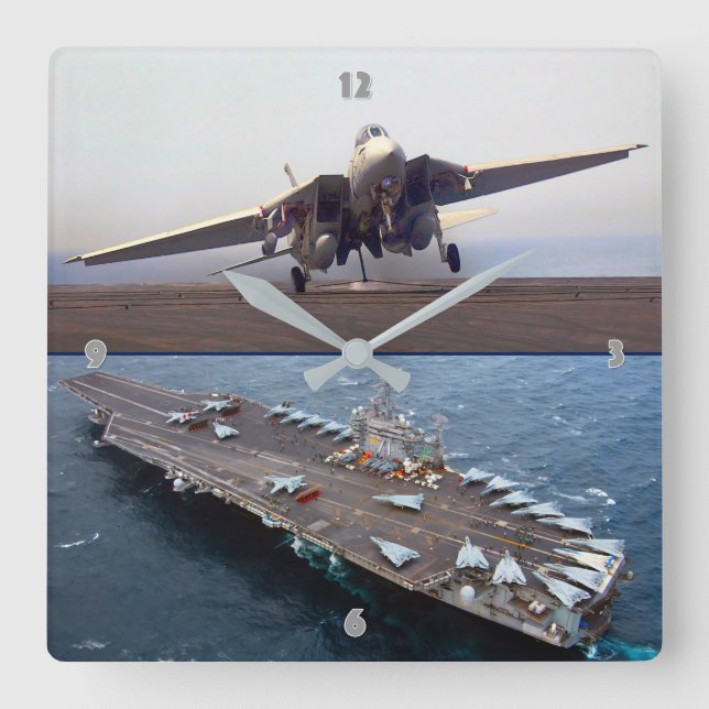 RELÓGIO QUADRADO F-14 TOMCAT (Frente)