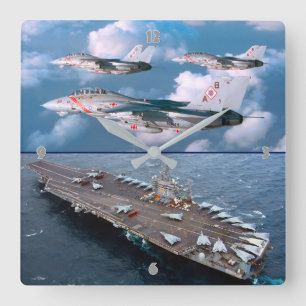 RELÓGIO QUADRADO F-14 TOMCAT