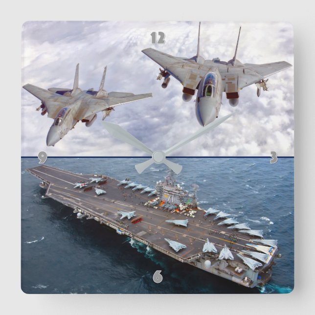 RELÓGIO QUADRADO F-14 TOMCAT (Frente)