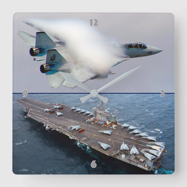 RELÓGIO QUADRADO F-14 TOMCAT (Frente)