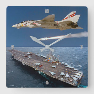 RELÓGIO QUADRADO F-14 TOMCAT