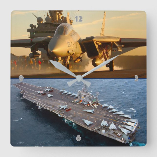 RELÓGIO QUADRADO F-14 TOMCAT (Frente)