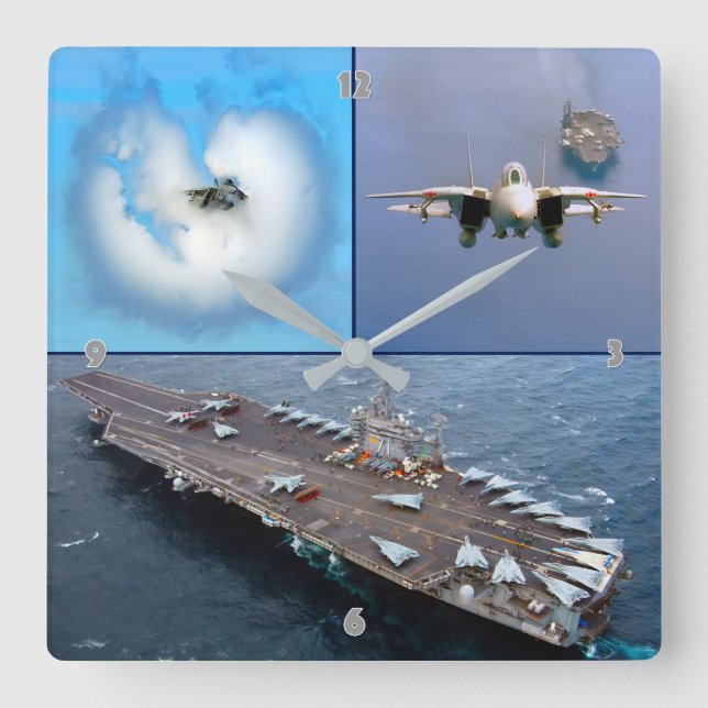 RELÓGIO QUADRADO F-14 TOMCAT (Frente)