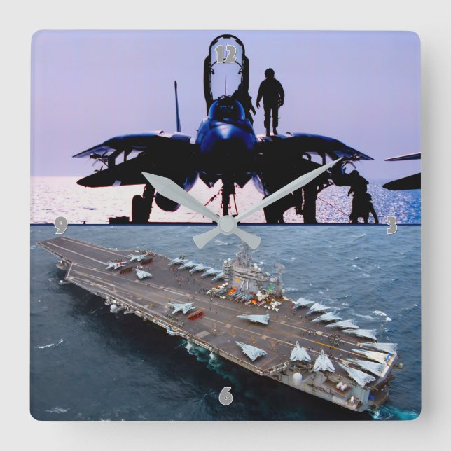 RELÓGIO QUADRADO F-14 TOMCAT (Frente)