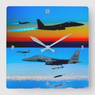 RELÓGIO QUADRADO F-15E STRIKE EAGLE