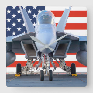 RELÓGIO QUADRADO F/A-18F SUPER HORNET