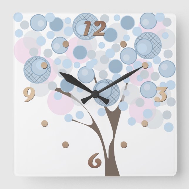 Relógio Quadrado Fabuloso, madeira, (Frente)