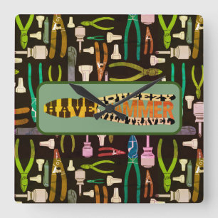 Relógio Quadrado Faça com que o martelo apertado seja retro na Viag