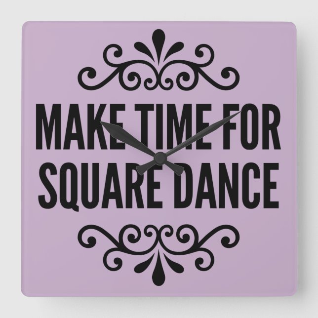 Relógio Quadrado Faça tempo para (impressão preto) (Frente)