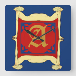 Relógio Quadrado Face inicial do relógio, letra de edição