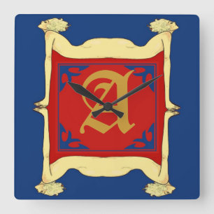 Relógio Quadrado Face inicial do relógio, letra de edição