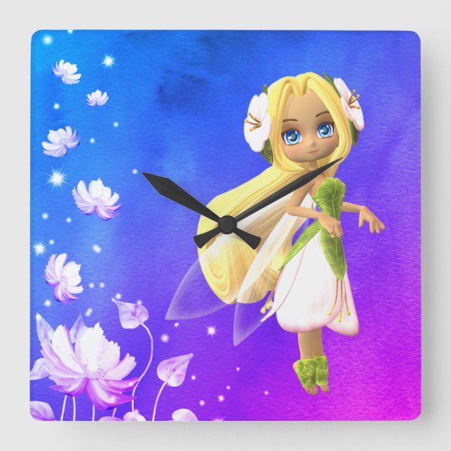 Relógio Quadrado Fada (Frente)