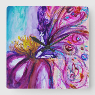 RELÓGIO QUADRADO FADA BONITO LUNÁTICA EM COR-DE-ROSA, SPARKLES DA