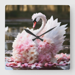 Relógio Quadrado Fairytale swan