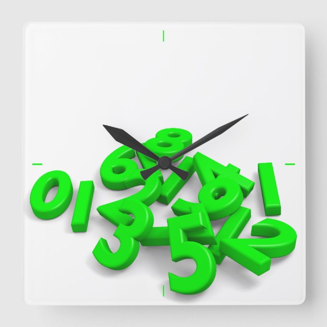 Relógio Quadrado Fallen numbers Wall Clock (Frente)