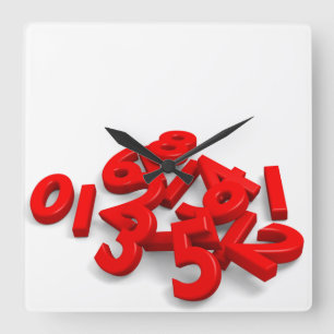 Relógio Quadrado Fallen numbers Wall Clock