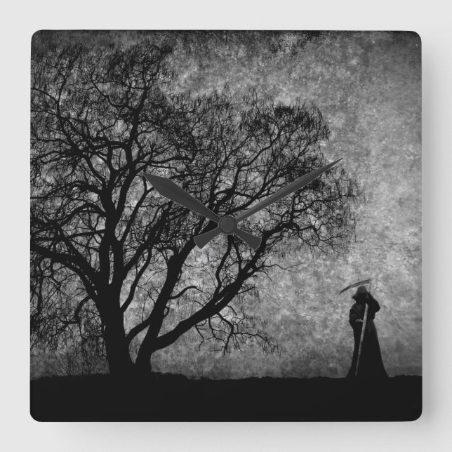 Relógio Quadrado Falln Grim Reaper - Limites de Arte Original Entre (Frente)