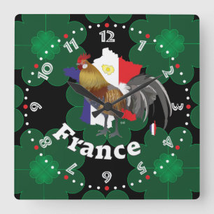 Relógio Quadrado Fankreich - France Uhr