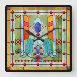 Relógio Quadrado Fantasia do vitral