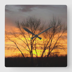 Relógio Quadrado Fantasy Sunset 6 Square Wall Clock