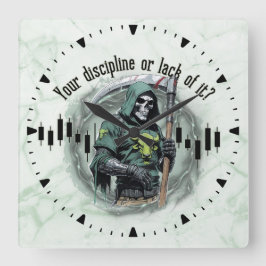 Relógio Quadrado  Fantasy trade design | Grim Reaper |  motivation