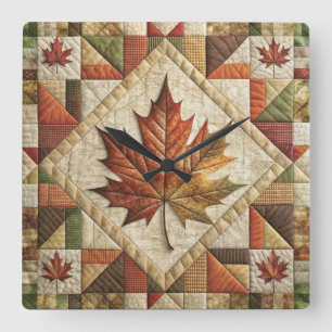 Relógio Quadrado Farmhouse Style Call Leaf Wall Clock
