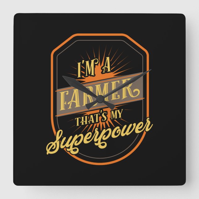 Relógio Quadrado Farming Farmer (Frente)