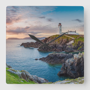 Relógio Quadrado Faróis Fanad Head Lighthouse Irlanda