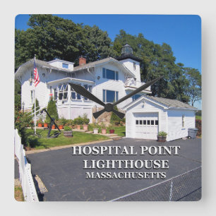 Relógio Quadrado Farol do Hospital Point, Massachusetts