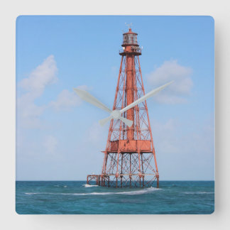 Relógio Quadrado Farol Sombrero Key, Florida Keys