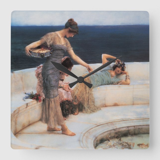 Relógio Quadrado Favoritos de Prata por Lawrence Alma-Tadema (Frente)