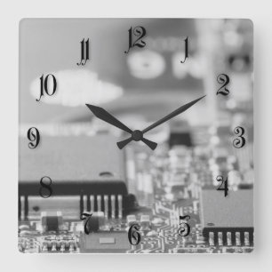 Relógio Quadrado Fecho do chip do computador
