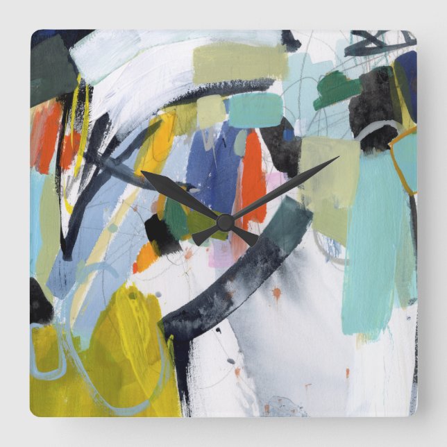 Relógio Quadrado Feira de Scarborough - Abstrato (Frente)
