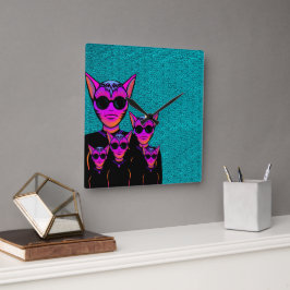 Relógio Quadrado Feline character