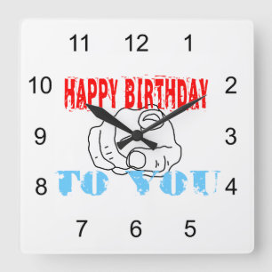 Relógio Quadrado Feliz Aniversário Para Você
