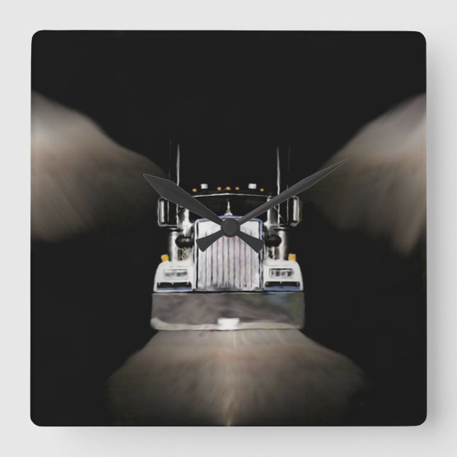 Relógio Quadrado Feliz Clock de Muro de Terra de Caça (Frente)