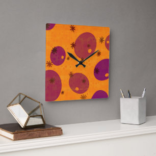 Relógio Quadrado Feliz Hanukkah judeu hebraico-f de SlipperyJoe