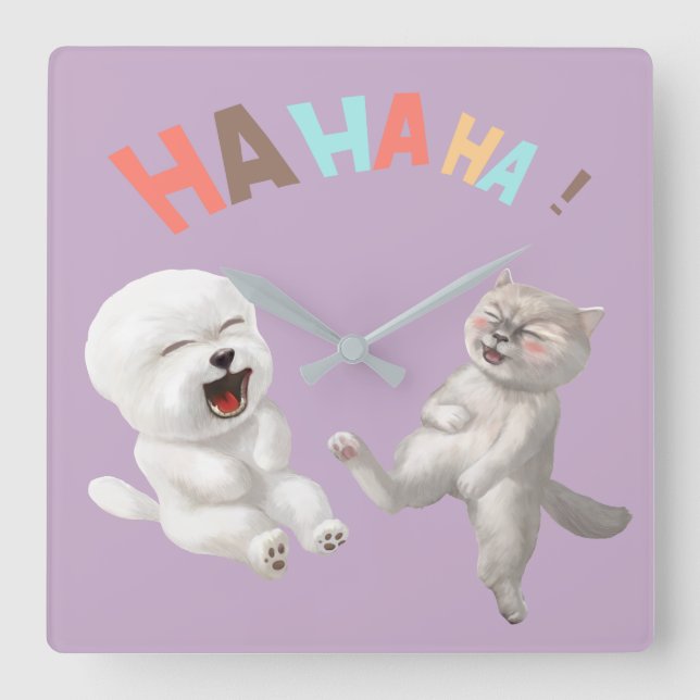 Relógio Quadrado Feliz Juntos (Frente)