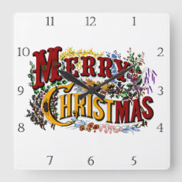 Relógio Quadrado Feliz Natal 1876