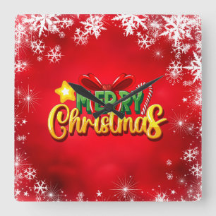 Relógio Quadrado Feliz Natal Natal Feliz Natal Vermelho Feriado Ver