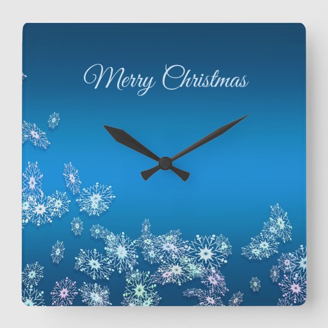 Relógio Quadrado Feliz Natal. Saudação. (Frente)