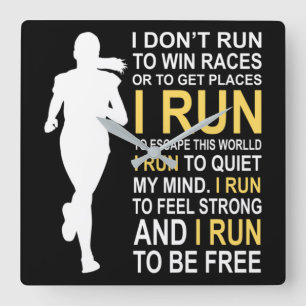 Relógio Quadrado Female Runner Girl Women I Don't Run To Win Races