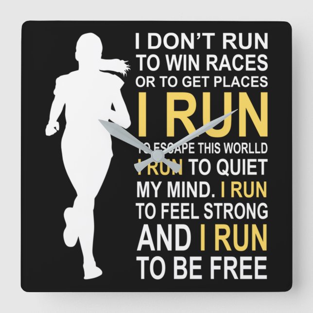 Relógio Quadrado Female Runner Girl Women I Don't Run To Win Races (Frente)