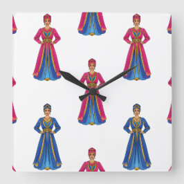 Relógio Quadrado Femme marocaine en Motif vestimentaire traditionne