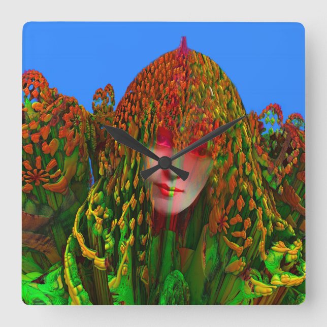 Relógio Quadrado Feriado Dreadlock (Frente)