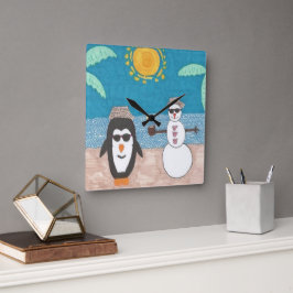 Relógio Quadrado Férias de Natal