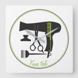 Relógio Quadrado Ferramentas dos penteados